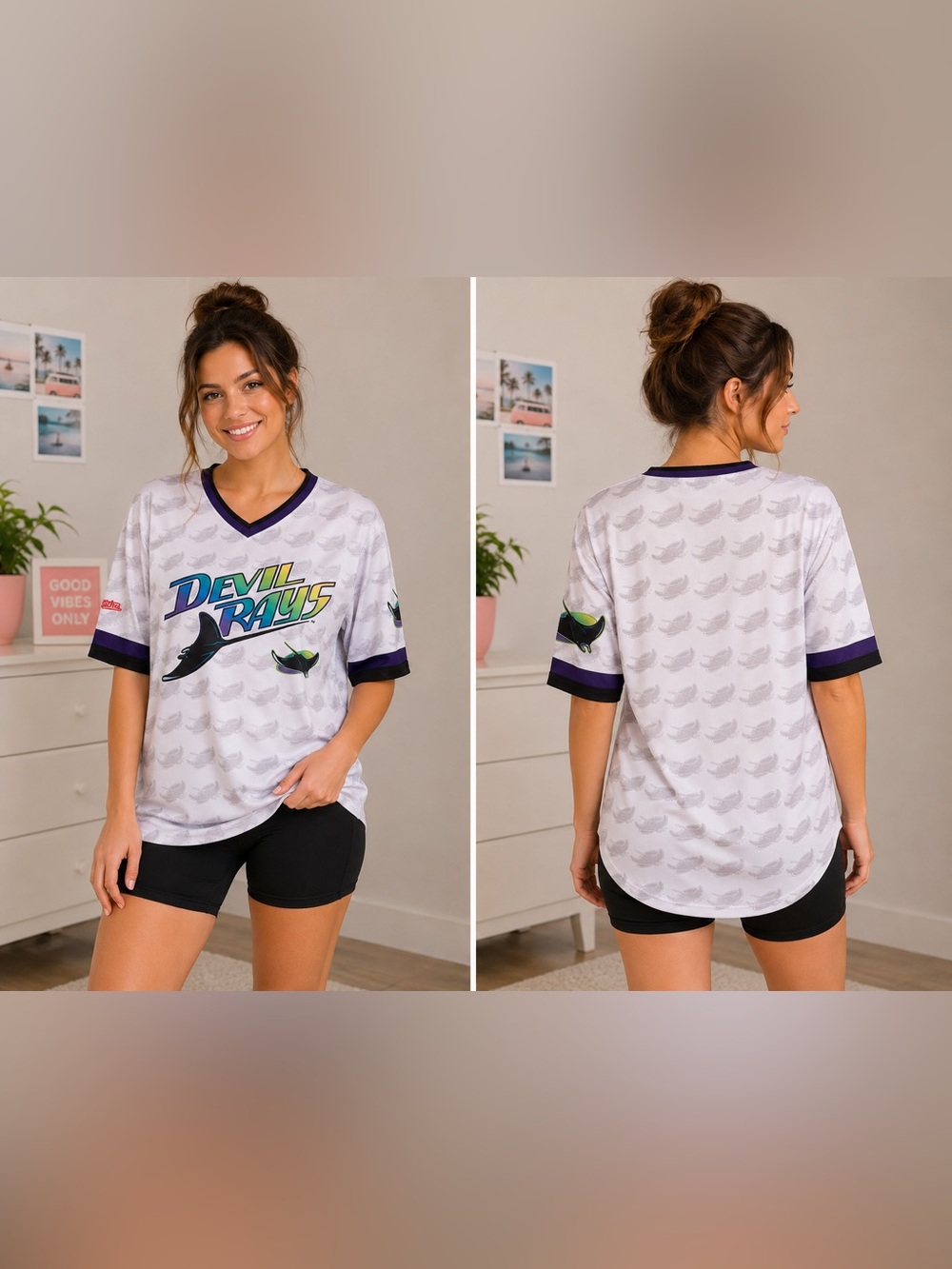 Stitches Tampa Bay Devil Rays Cooperstown Collection Jersey Women’s Small MLB